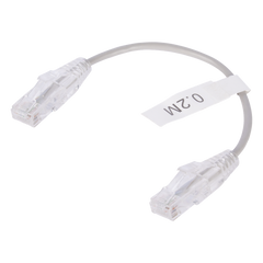 Cable de Parcheo Slim UTP Cat6 - 20 cm (7.87 Pulgadas) Gris Diámetro Reducido (28 AWG)