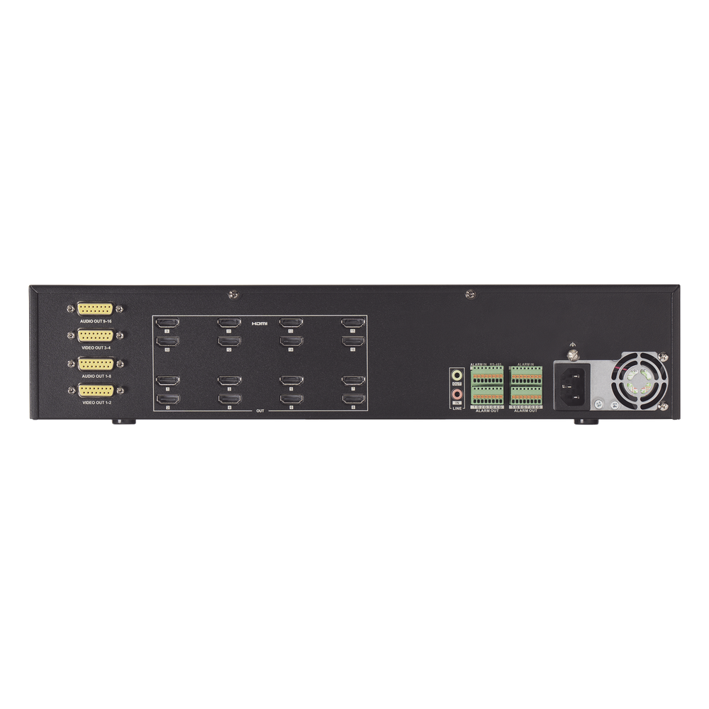 Decodificador de Vídeo de 16 Salidas HDMI 4K / Soporta hasta 256 canales de Vídeo Simultáneos / Videowall