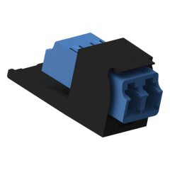 Módulo Acoplador LC Duplex, para Fibra Óptica Monomodo OS1/OS2, Tipo Mini-Com, Color Negro