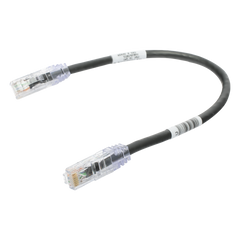Cable de Parcheo TX6, UTP Cat6, 24 AWG, CM, Color Negro, 0.3 Metros (1 Pie)