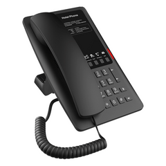 Teléfono IP Hotelero / 2 Líneas SIP / 5 Teclas Programables / Puerto USB-A de Carga / PoE 802.3af / Ethernet 10/100 / Audio HD Manos Libres