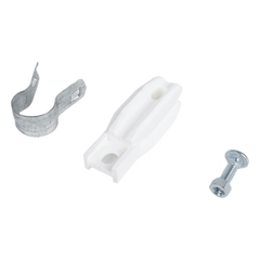 Aislador de Paso o Esquina Blanco con Abrazadera / 33-38 mm / Resina Virgen 100% / Anti-Arqueo / Tubería de Malla Ciclónica
