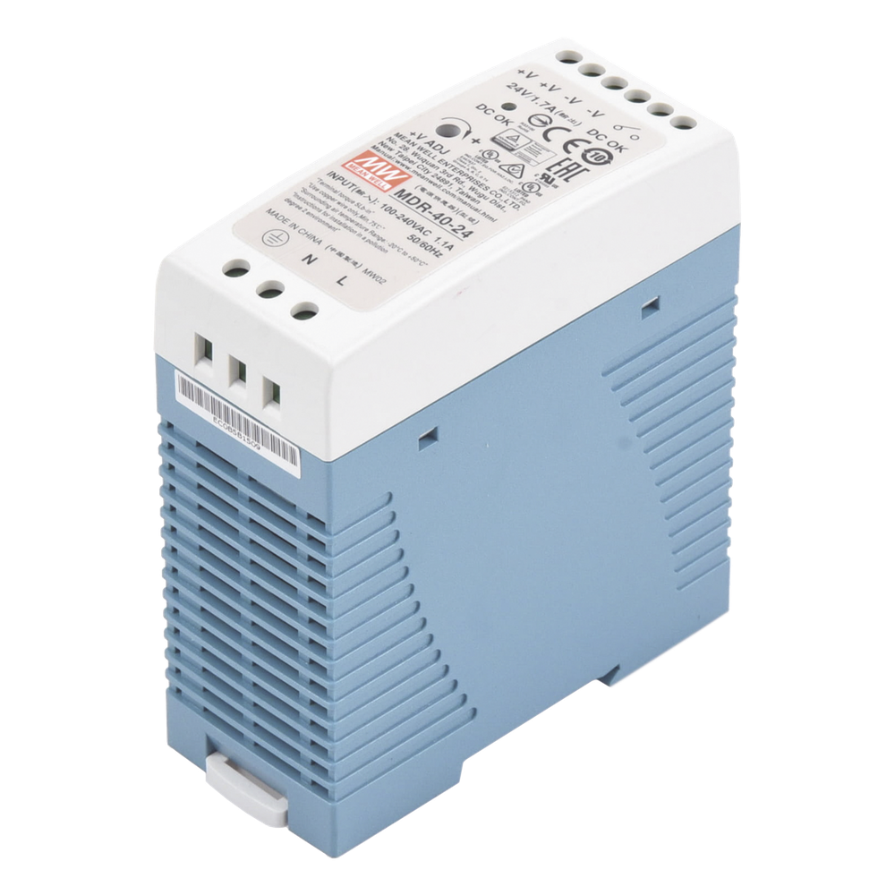 Fuente de Poder Industrial / Entrada 85-264 VCA / Salida 24 VDC 1.7 A 40 W / Riel DIN