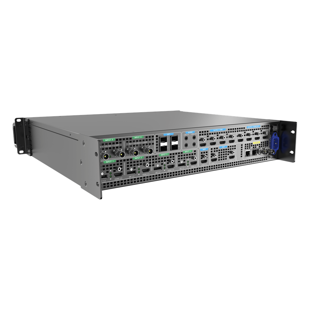 Seamless Switcher 4K / 6 Entradas / 6 Capas / 2 Modos de Trabajo / Salida 8K×2K@60Hz / 10G Óptico / Control Múltiple