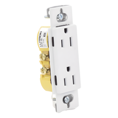 Tomacorriente dúplex 15 A 125 V de la línea Claro y Satin Colors en color Snow, para caja de pared estándar, placa se vende por separado