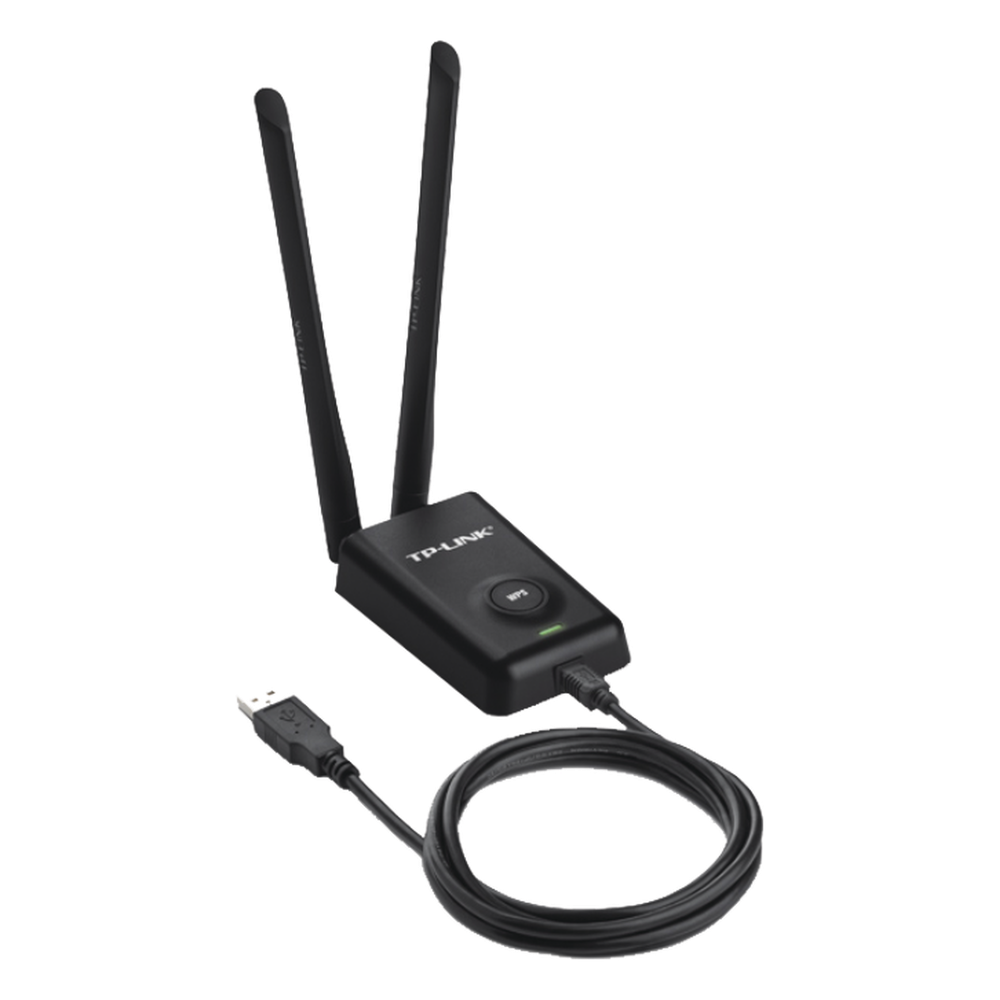 Adaptador de alta potencia USB  inalámbrico/ WiFi N 300 Mbps / Frecuencia de 2.4 GHz / 2 Antenas Externas de 5 dBi / Compatibilidad Windows y Linux