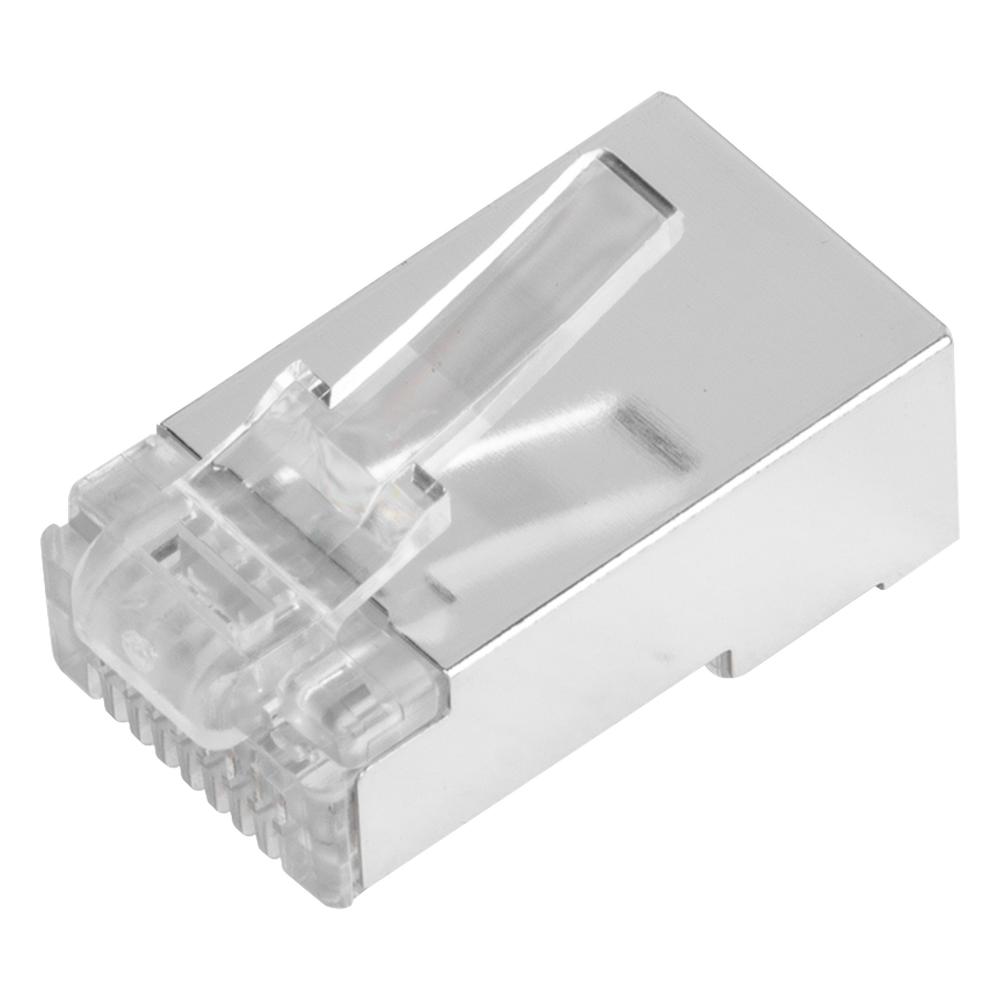 Bote con 100 Piezas de Plug Modular RJ45 Cat6 Blindado, Chapado de Oro a 30 Micras para Durabilidad Extrema SIN PIN de Tierra