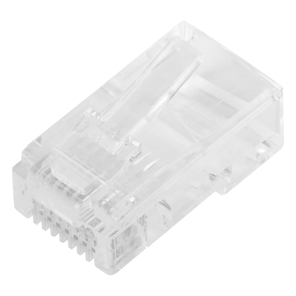 Bote con 100 Plugs Pass Through RJ45 Cat5e sin Blindaje, Chapado de Oro a 30 Micras para Durabilidad Extrema