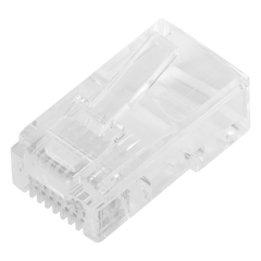 Bote con 100 Plugs Pass Through RJ45 Cat5e sin Blindaje, Chapado de Oro a 30 Micras para Durabilidad Extrema