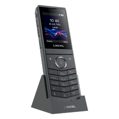 Teléfono IP Wi-Fi Portátil / Pantalla Color 2.4" 240x320 / Wi-Fi 6 Dual-Banda / Bluetooth 5.0 / Batería 3000mAh 13h Talk / Video H.264 4CIF / Resistencia Caídas 1.8m (5.9 ft) / Conferencia 6 Vías / USB Type-C