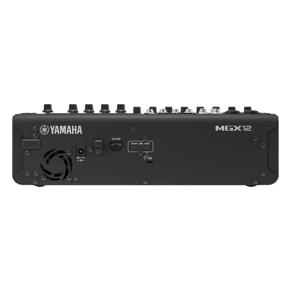 Consola Digital de Audio | 12 Canales | Pantalla Táctil 4.3in | Entradas de Mic/Line y Estéreo | Salidas Análogas y USB | Pads configurables | DSP | Entrada Bluetooth |  Grabación Multipista | Color Negro