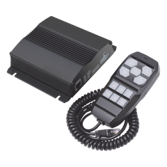 Sirena Vehicular de 100W de Potencia, Incluye Controlador Unimando Para Control de Tonos, 4 Salidas Auxiliares y Microfono