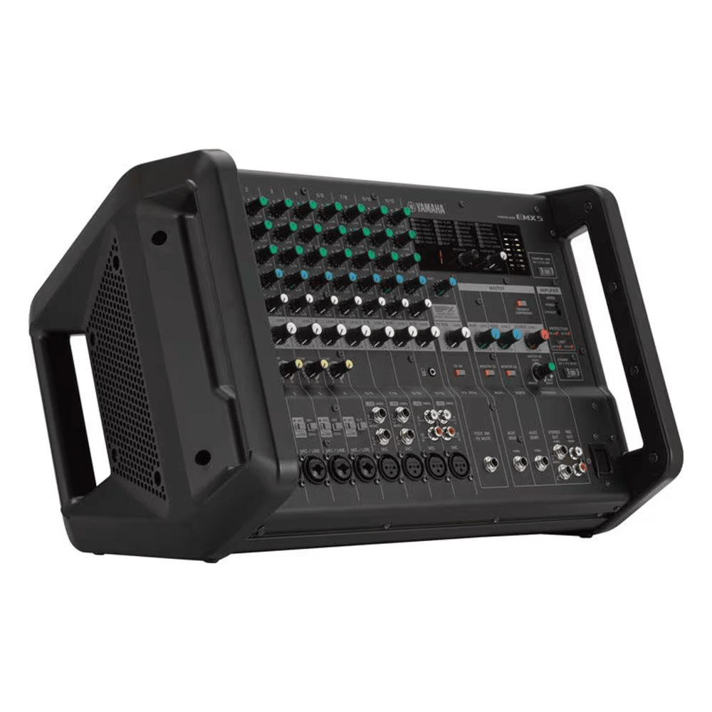 Mezcladora de Audio Amplificada | 12 Canales | Amplificador de Alta Eficiencia 2x630W | Efectos Integrados | 4/8 Ohms