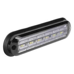 Luz Auxiliar Ultra Brillante  IP67 de 6 LEDs, Color Ambar/Claro, con mica transparente y bisel negro