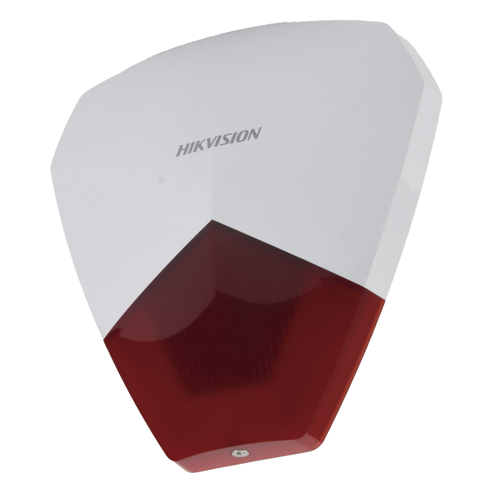 Sirena Estrobo Cableada Hikvision DS-PS1-R / 105 dB / LED Rojo / IP54 / 12V CC / Compatible con Paneles de Alarma