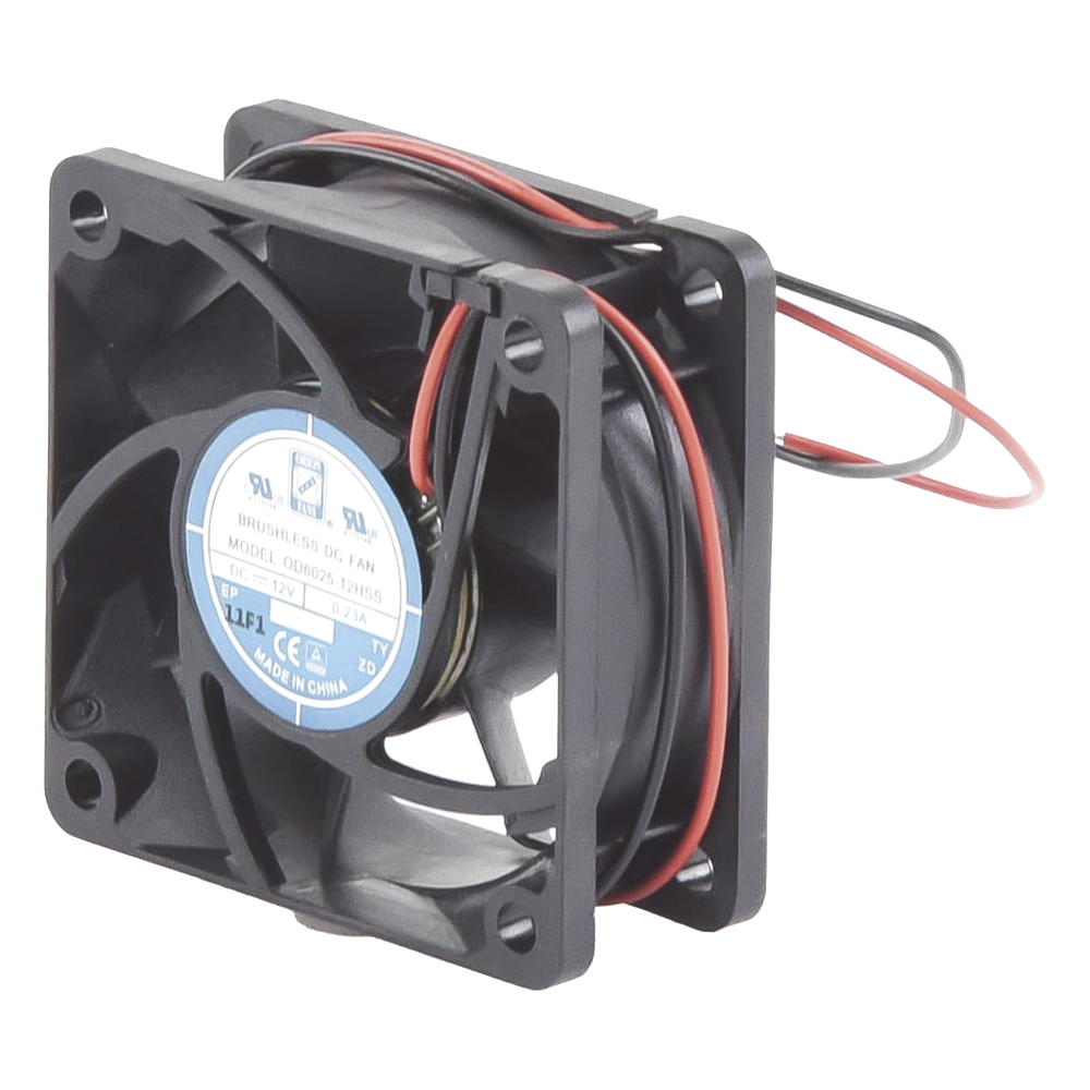 Ventilador Anticondensante Axial Cuadrado, 60x60x25 mm, 12 Vcc, 4390 RPM, 1.8 W, 0.15 A, Flujo de Aire de 25.0 CFM, Unión Sellada.