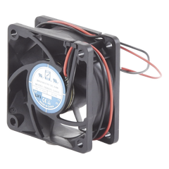 Ventilador Anticondensante Axial Cuadrado, 60x60x25 mm, 12 Vcc, 4390 RPM, 1.8 W, 0.15 A, Flujo de Aire de 25.0 CFM, Unión Sellada.