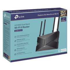 Router WiFi6 AX1800 / MIMO 2X2 / EasyMesh / 1 Puertos Gigabit WAN + 4 Puertos Gigabit LAN / OFDMA / Beamforming / WPA3 / Tether App / HomeShield