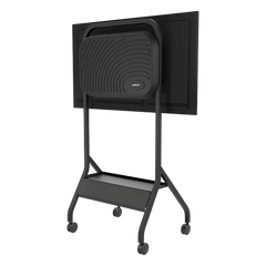 Carro Móvil para Pantalla Plana / 43" a 75"+ Displays / Altura Ajustable 49.8"-65.8" (126.5-167.1 cm) / Capacidad 150 lb (68 kg) / 4 Ruedas Dobles 4" (102 mm) / Gestión de Cableado Interno / Estructura Tubular / Incl