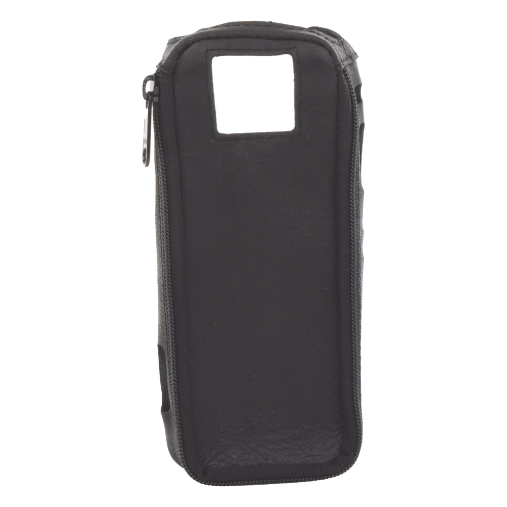 Funda Reforzada en Piel para Cinto, con Cierre y Amplio Visor Frontal Transparente para Radios Aéreos IC-A25.