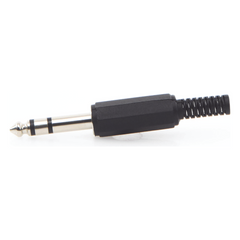 Conector macho de 6,3 mm con funda de plastico (estereo)