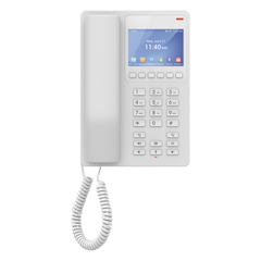 Teléfono IP Hotelero con pantalla LCD a color, 2 líneas SIP con 2 cuentas, codec Opus, IPV4/IPV6, color blanco, con gestión en la nube GDMS