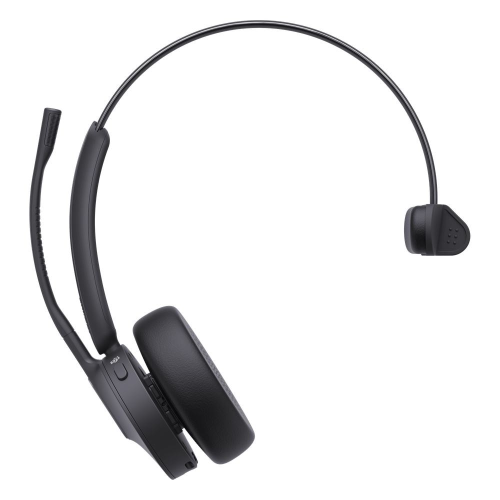 Auriculares mono Yealink WH64 edición MS/ Base DECT y auriculares con Bluetooth integrado/ Cancelación de ruido con 3 micrófonos/ Hasta 32 horas de conversación
