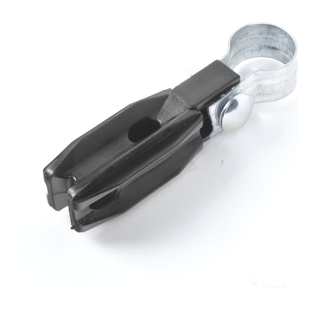Aislador de Paso o Esquina con Abrazadera / 1 Pulgada (25 mm) / Resina Virgen 100% / Anti-Arqueo / Acero Galvanizado / Tubería de Malla Ciclónica