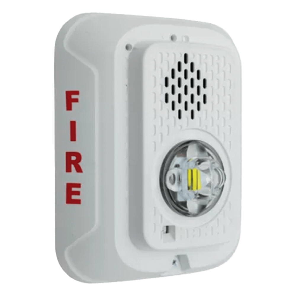 Sirena con lámpara estroboscópica LED de 2 hilos para pared, candela seleccionable, color blanco, compatible con SpectrAlert