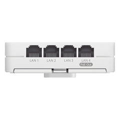 Punto de Acceso Wi-Fi 7 de Pared para Hotel u Oficina / BE3600 / Hasta 512 Usuarios / 1 Puerto 2.5G WAN PoE In + 3 LAN Gigabit + PoE Out / 802.11be / Gestión Cloud