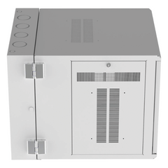 Gabinete PanZone de Montaje en Pared, de 19in, Puerta con Ventana de Seguridad, 12 UR, 762mm de Profundidad, Color Blanco