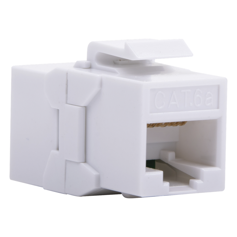 Acoplador UTP Cat6A Hembra RJ45 a RJ45 Hembra Color Blanco