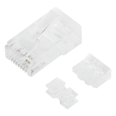 Bote con 100 Piezas de Plug Modular RJ45 Cat6A Chapado de Oro a 30 Micras para Durabilidad Extrema