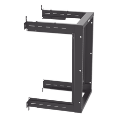Rack PanZone® de Montaje en Pared, de 19in, Profundidad Ajustable, Rieles Numerados y Roscados #12-24, 18 UR, Color Negro