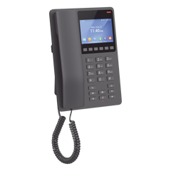 Teléfono IP WiFi Hotelero con pantalla LCD a color, 2 líneas SIP con 2 cuentas, codec Opus, IPV4/IPV6, color negro, con gestión en la nube GDMS