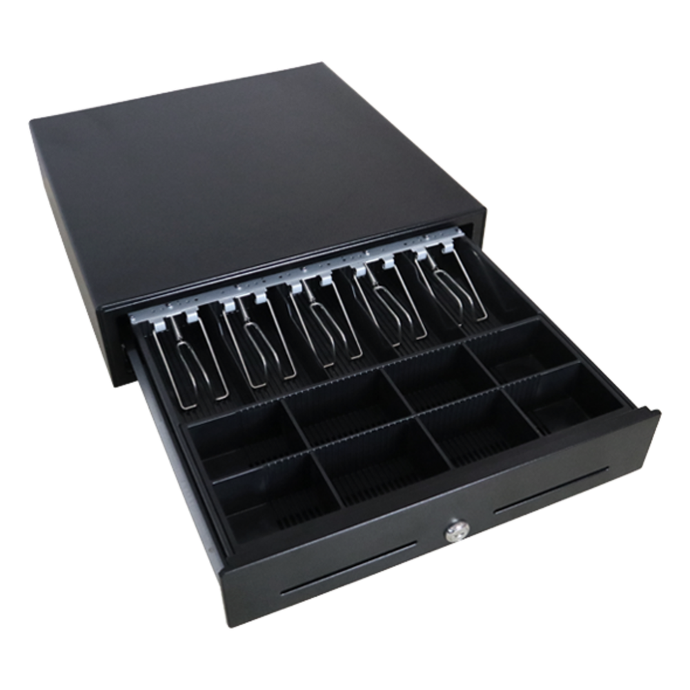 Cajón para Efectivo / Serie MK / Apertura Manual Push Open / Sin Electricidad / Insertos Ajustables Billetes y Monedas / Cubierta de Acero / 410 mm