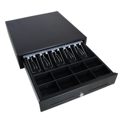 Cajón para Efectivo / Serie MK / Apertura Manual Push Open / Sin Electricidad / Insertos Ajustables Billetes y Monedas / Cubierta de Acero / 410 mm