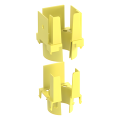 Tapa con 1 Salida a Tubo Corrugado de 1.5in (38mm), Para uso con Canaletas 2X2 FiberRunner™, Color Amarillo