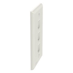 Placa de Pared Vertical, Salida Para 3 Puertos Keystone, Color Blanco Mate