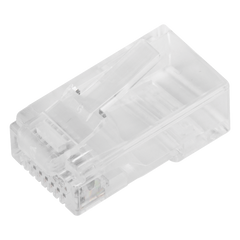 Bote con 100 Plugs Pass Through RJ45 Cat6 sin Blindaje, Chapado de Oro a 30 Micras para Durabilidad Extrema