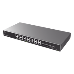 Switch Capa 3 Administrable / 24 puertos 10/100/1000 Mbps + 4 Puertos SFP+ de 10 Gigabits / Compatible con GWN Cloud.