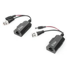 Kit de transceptores activos con conector para alimentación (12V/24Vcc/AC) TurboHD para aplicaciones de video por UTP Cat5e/6 en HD. Distancia de hasta 150 m en 4K
