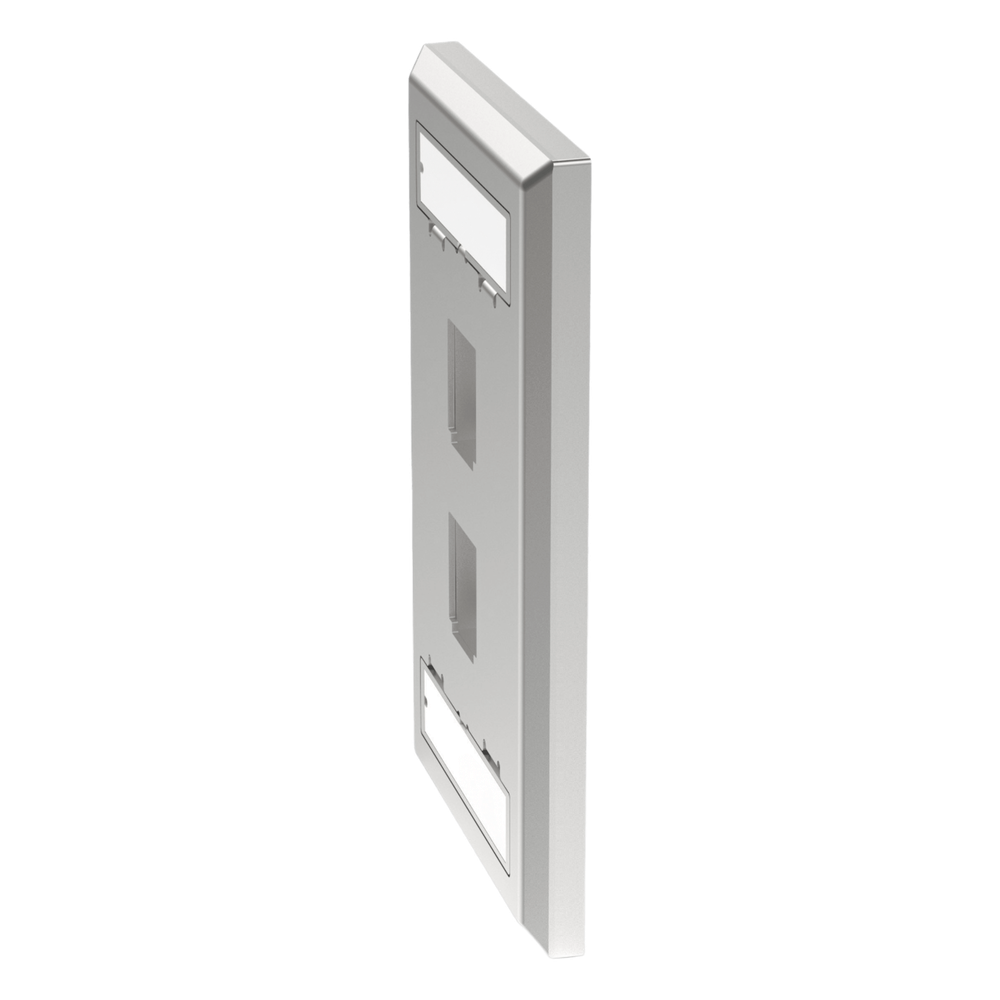 Placa de Pared Vertical, Salida Para 2 Puertos Keystone, Con Espacios Para Etiquetas, de Acero Inoxidable
