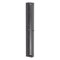 Organizador Vertical PatchRunner™, Sencillo (Solo Frontal), Para Rack Abierto de 45 Unidades, 6 in de Ancho, Color Negro