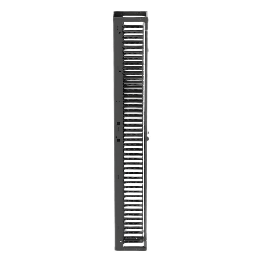 Organizador Vertical PatchRunner™, Sencillo (Solo Frontal), Para Rack Abierto de 45 Unidades, 8 in de Ancho, Color Negro