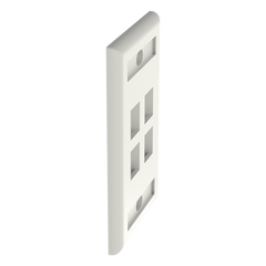 Placa de Pared Vertical, Salida Para 4 Puertos Keystone, Con Espacios Para Etiquetas, Color Blanco Mate