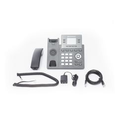 Teléfono IP Grado Operador, 4 líneas SIP con 2 cuentas, puertos Gigabit PoE, pantalla a color 2.4", codec Opus, IPV4/IPV6 con gestión en la nube GDMS