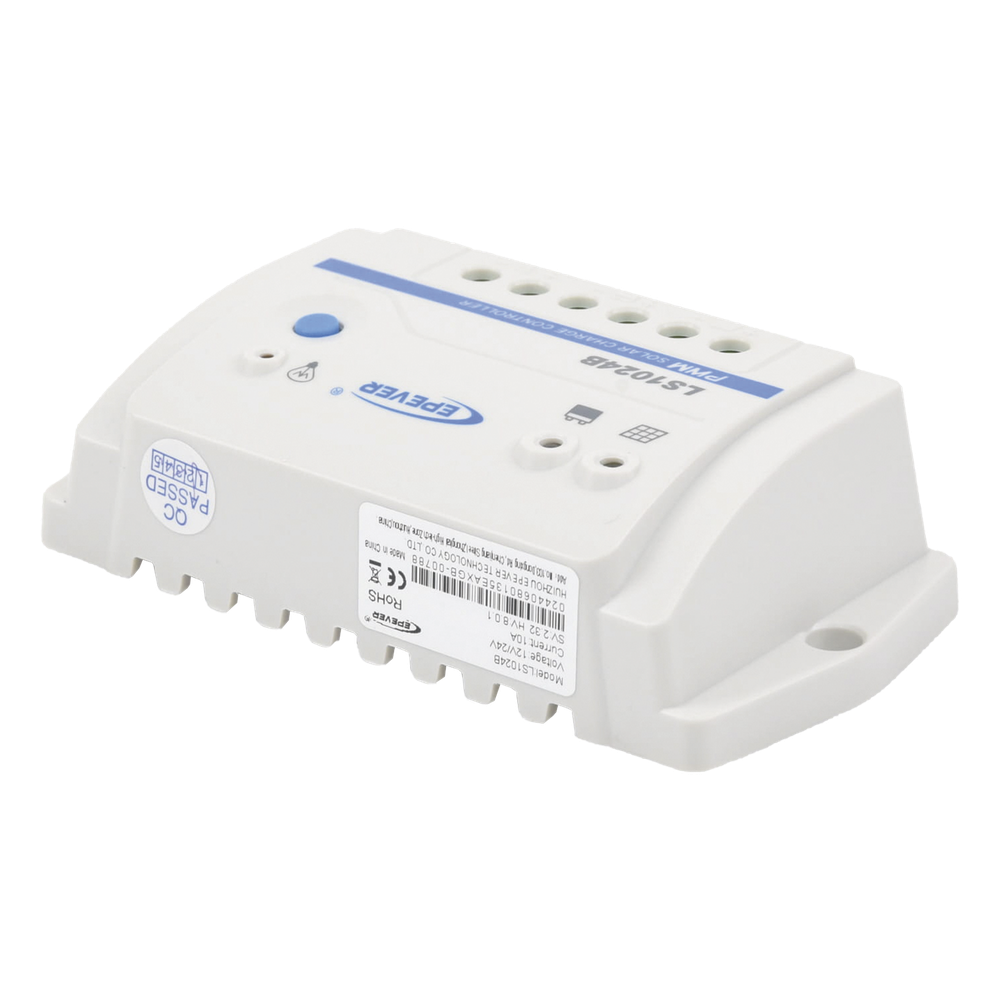 Controlador Solar PWM / 10A / 12/24V / RS-485 / Baterías Gel-AGM-Selladas / Parámetros Configurables