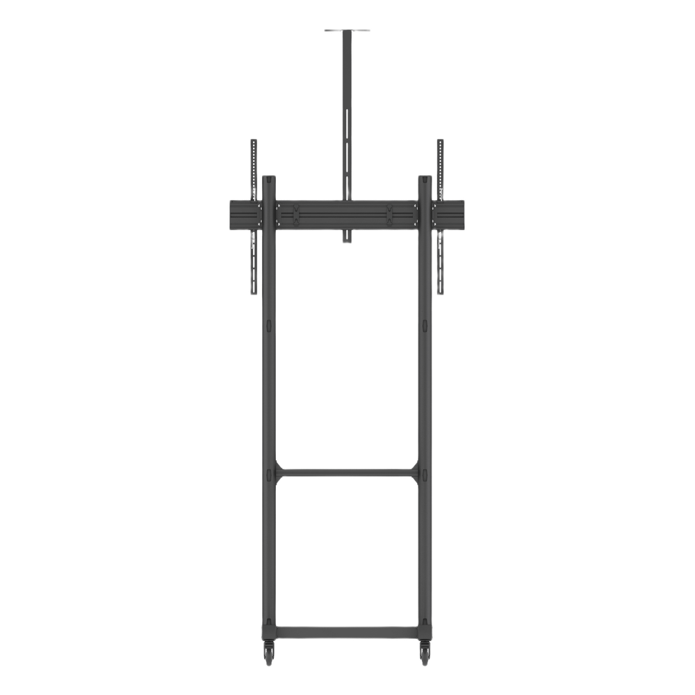 Montaje de Piso Móvil para Pantallas de  65 in a 100 in | vesa 100 x 100 hasta 1000 x 600 | carga maxima soportada 120kg| Fabricado en aluminio y acero