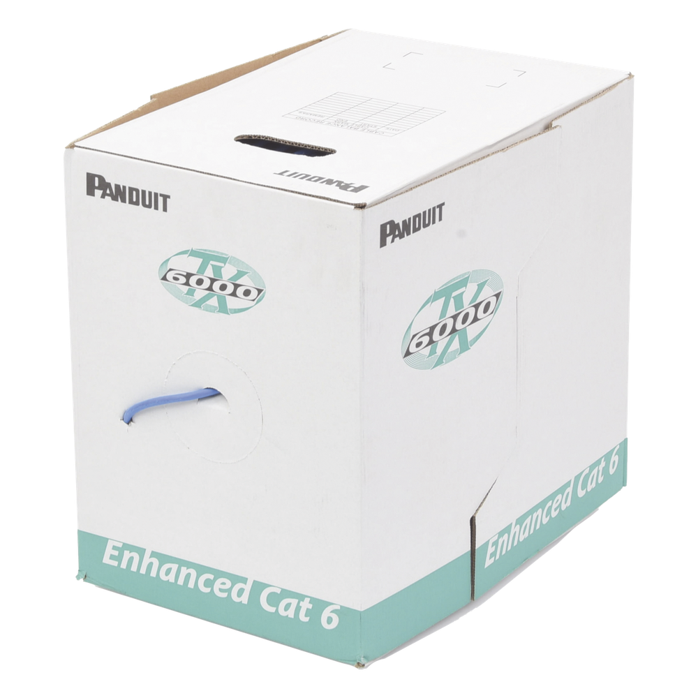Bobina de Cable UTP 305 Metros (1000 Pies) de Cobre, TX6000™ PanNet, Reelex, Azul, Categoría 6 Mejorado (23 AWG), PVC (CMR, Riser), de 4 Pares